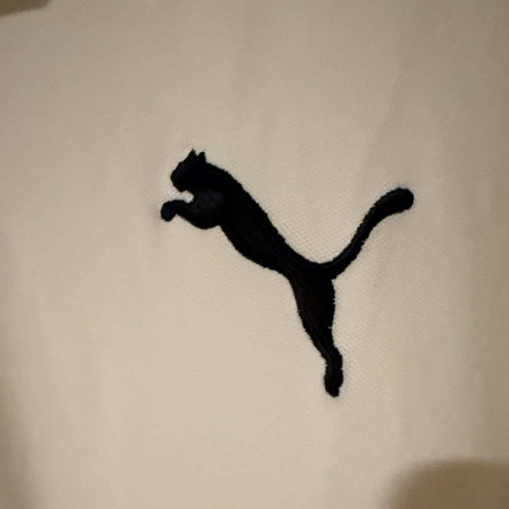 Puma Men's Classic White Polo with Black Logo - Picture 2 of 6